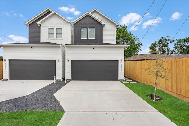 view of front of home with a garage