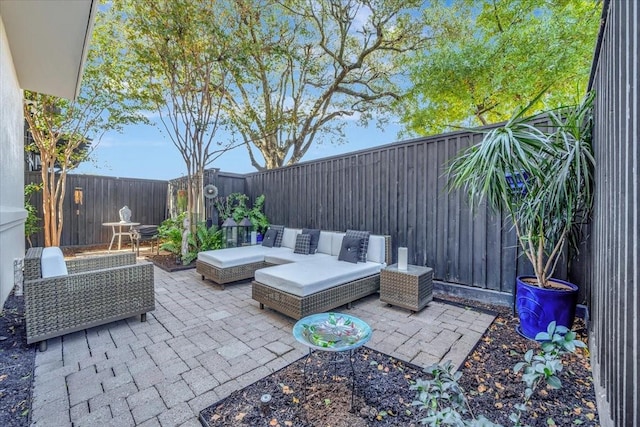 view of patio / terrace featuring an outdoor living space