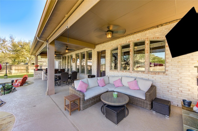 view of patio featuring an outdoor living space