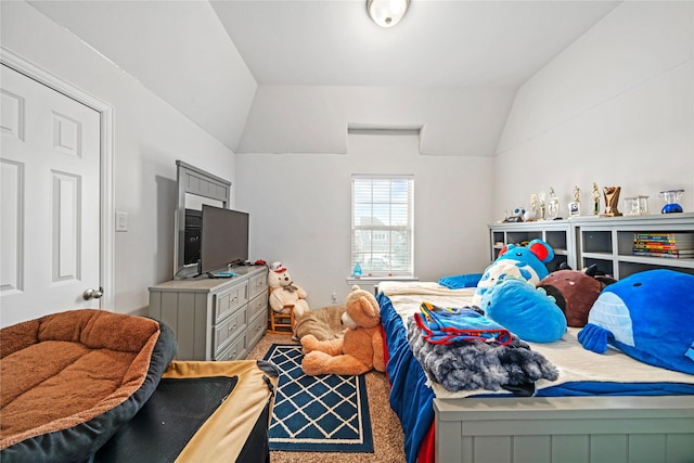 bedroom with vaulted ceiling