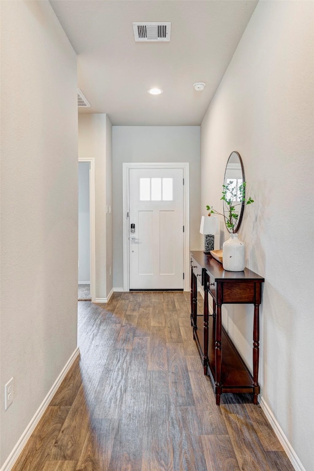 entrance foyer featuring dark hardwood / wood-style flooring and plenty of natural light