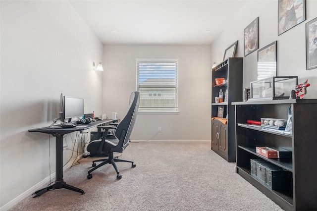 office space with carpet floors