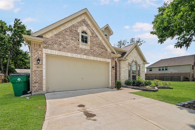 front of property with a garage and a front yard