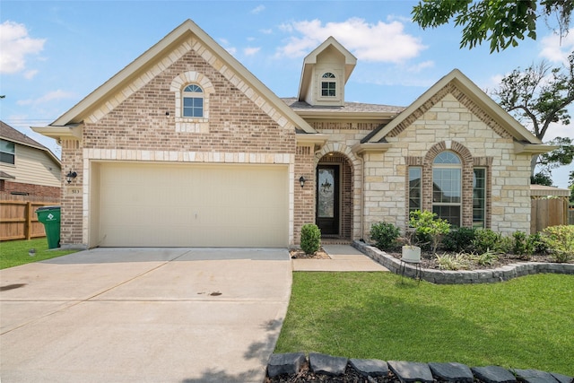 view of front of home with a front yard