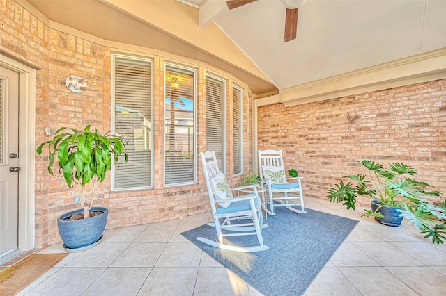 view of patio with ceiling fan