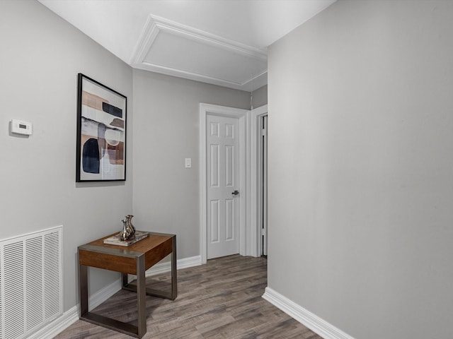 corridor featuring light wood-type flooring