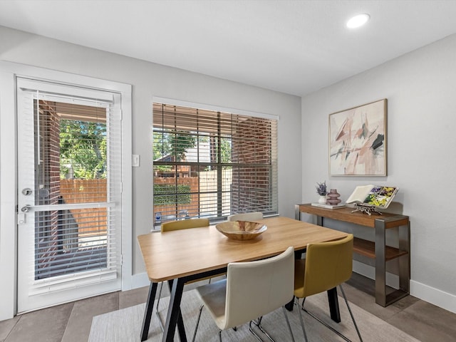 dining area featuring plenty of natural light