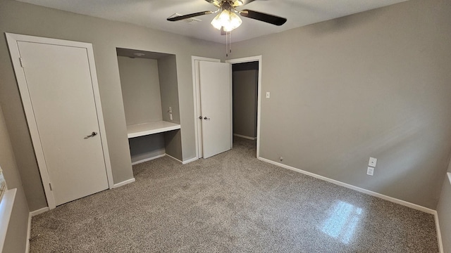 unfurnished bedroom with ceiling fan