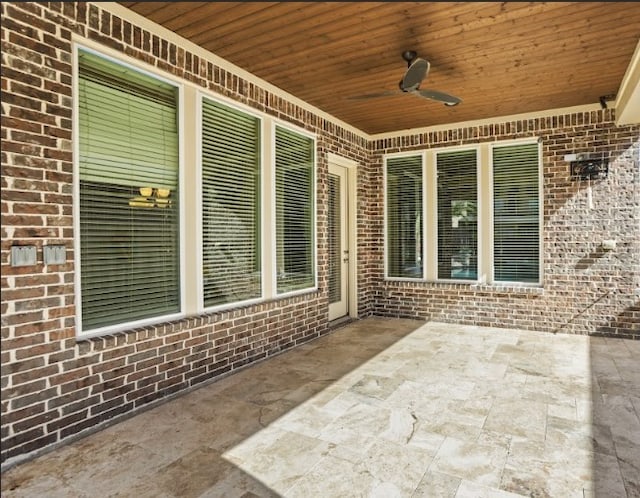 view of patio with ceiling fan