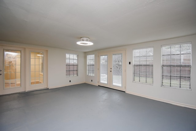 spare room with french doors