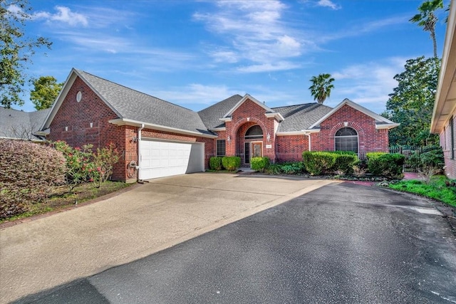 front facade with a garage