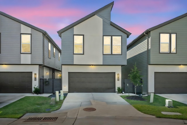 contemporary house featuring a garage