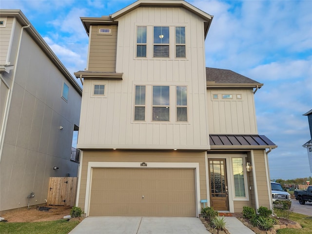 view of property with a garage