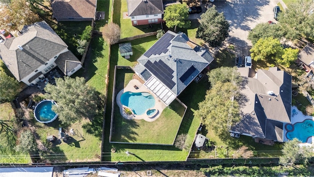 16507 Cypress Brook Ct, Cypress, TX 77429 - aerial view of residential area featuring a pool area