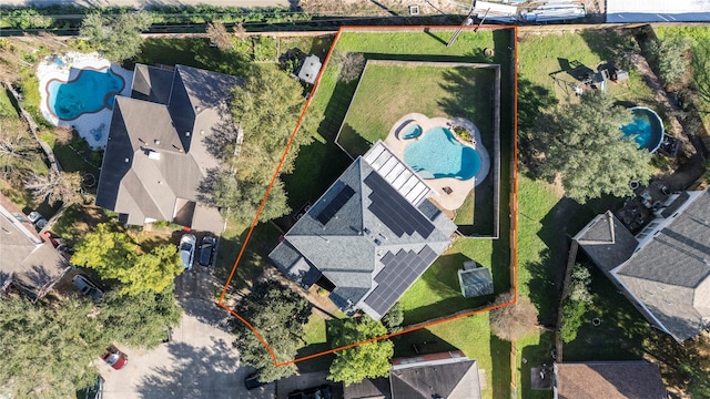 16507 Cypress Brook Ct, Cypress, TX 77429 - aerial view of property's location featuring a pool area and property boundaries highlighted