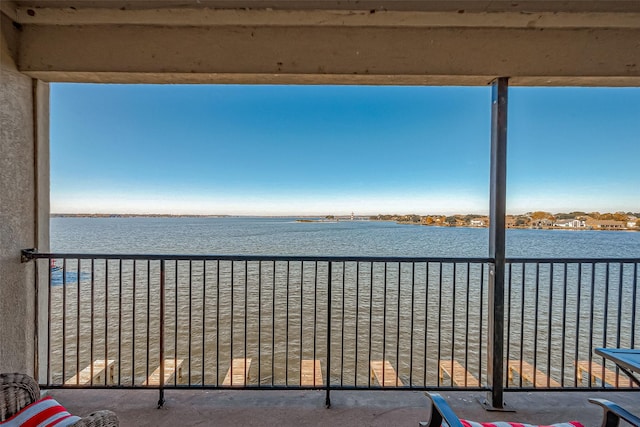 balcony with a water view