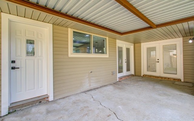 view of patio / terrace featuring french doors