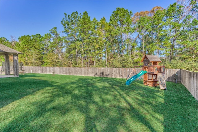 view of yard featuring a playground