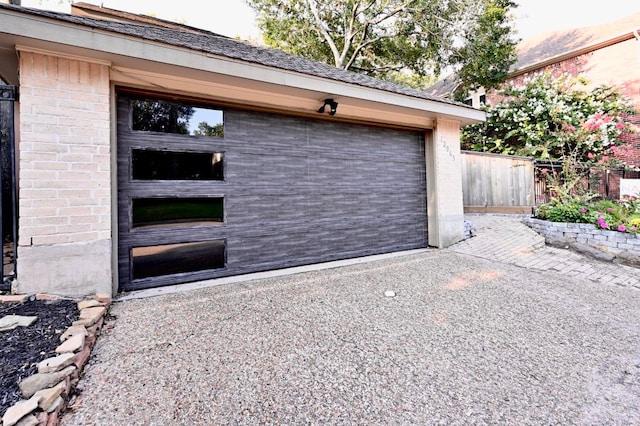 view of garage