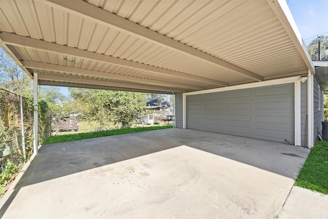 view of garage