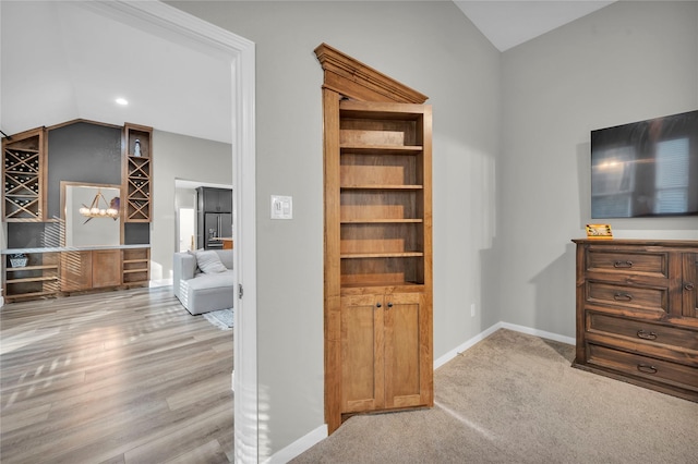 interior space with lofted ceiling