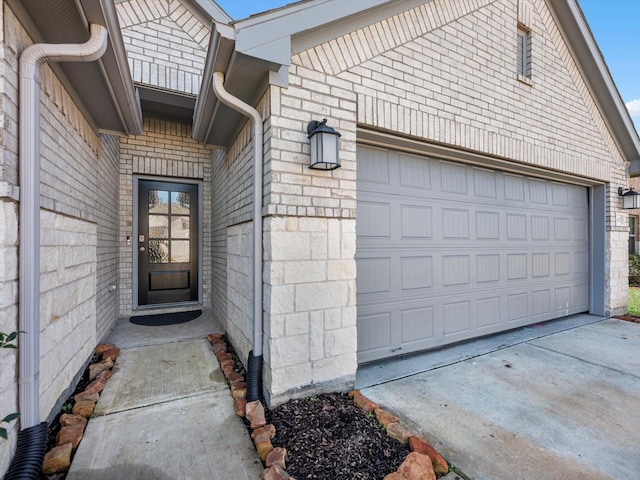 entrance to property featuring a garage