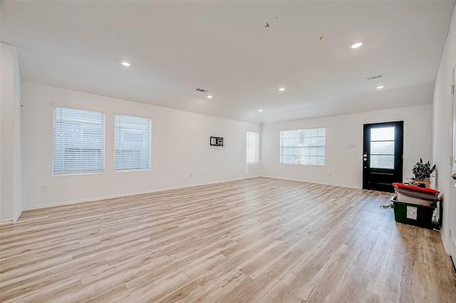 living room featuring light wood-type flooring