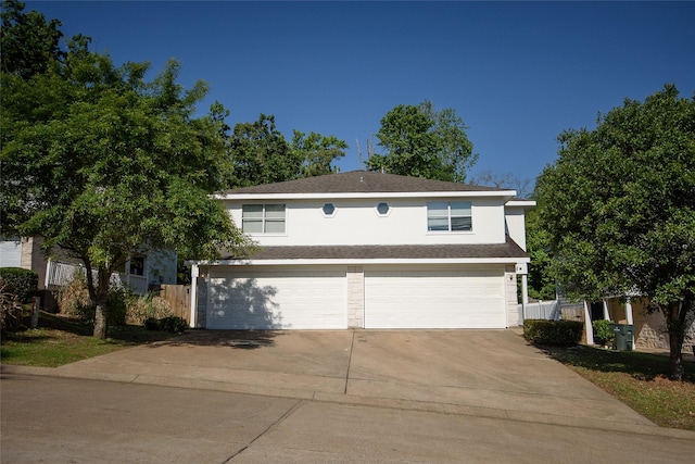 view of front facade with a garage