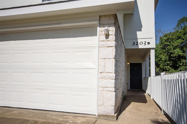 view of garage