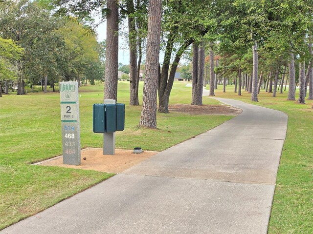 view of property's community featuring a yard