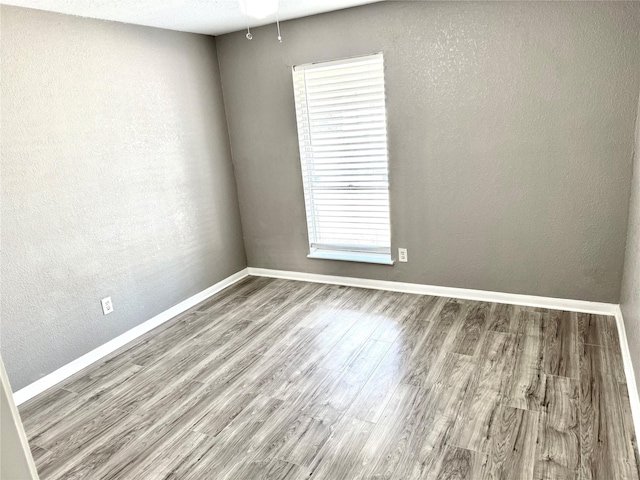 empty room with hardwood / wood-style floors