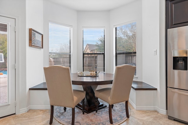 view of tiled dining area