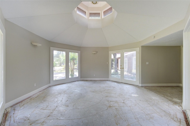 empty room featuring french doors