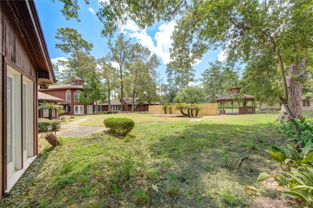 view of yard with a gazebo