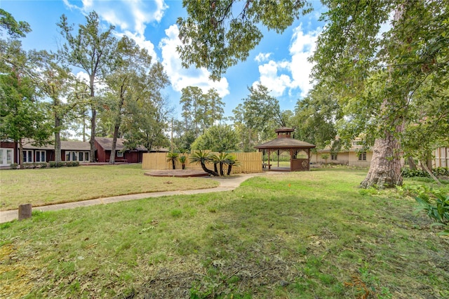 view of yard with a gazebo