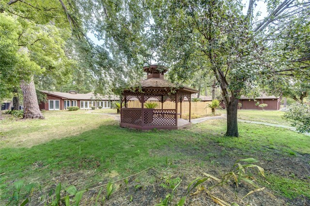 view of yard featuring a gazebo