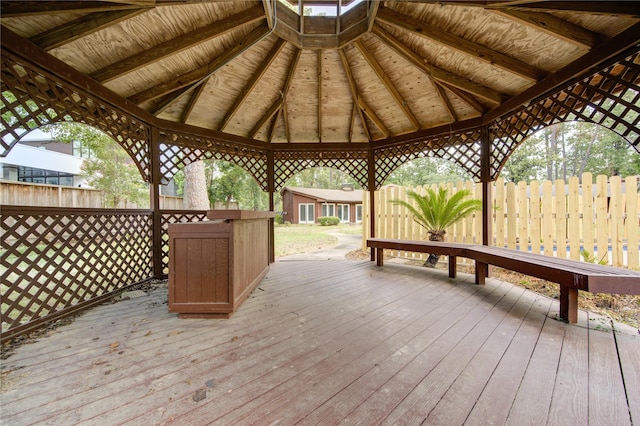 deck with a gazebo