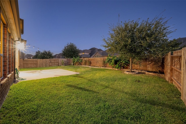 view of yard featuring a patio area