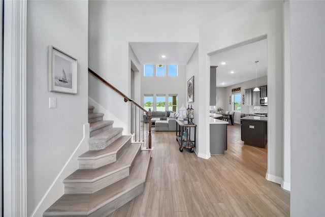 foyer featuring light hardwood / wood-style floors