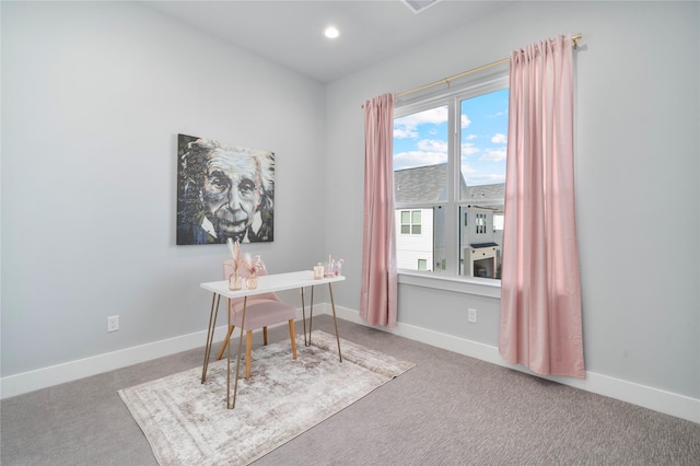 office featuring carpet flooring