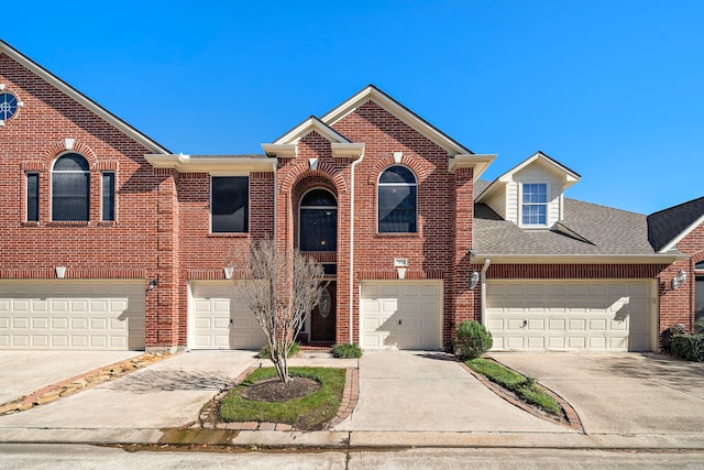 front of property with a garage