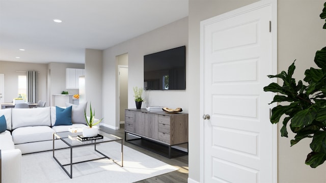 living room featuring hardwood / wood-style floors