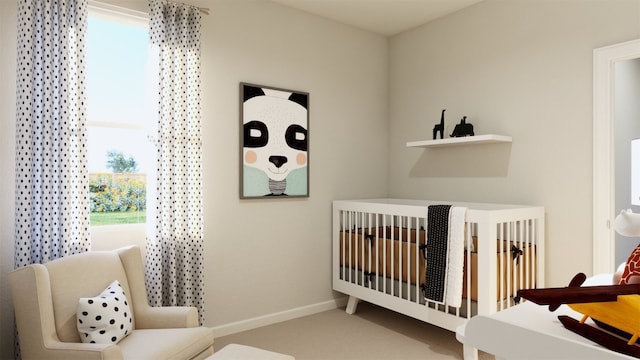 bedroom with a nursery area