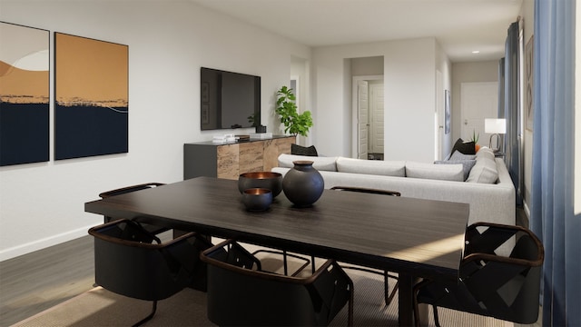 dining area featuring hardwood / wood-style flooring