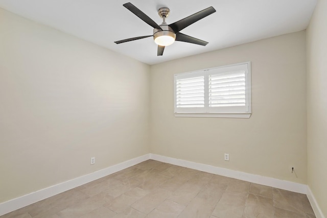 unfurnished room featuring ceiling fan