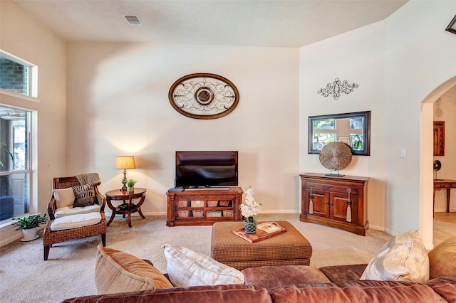 view of carpeted living room