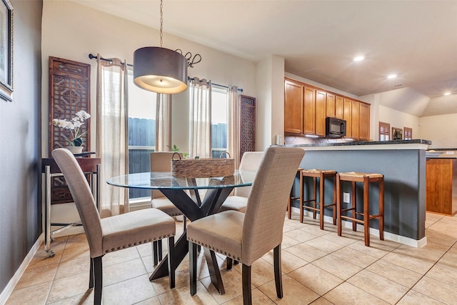 view of tiled dining space