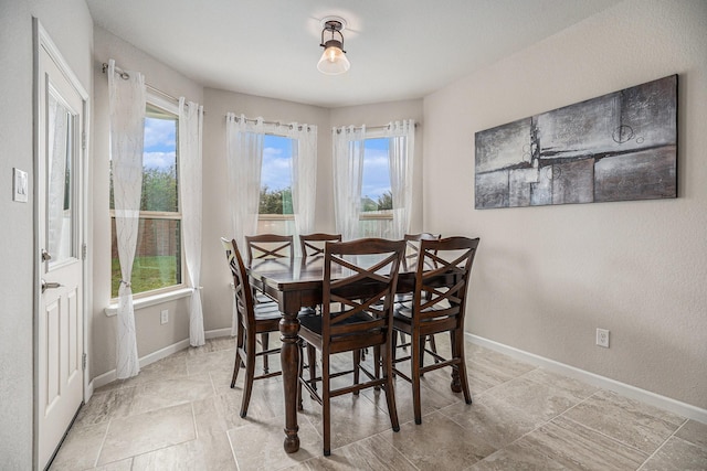 dining space with a wealth of natural light