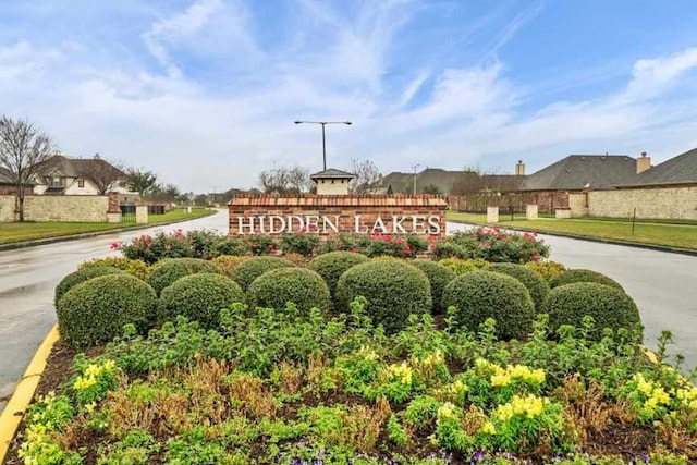 view of community sign