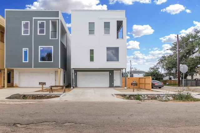 contemporary home with a garage